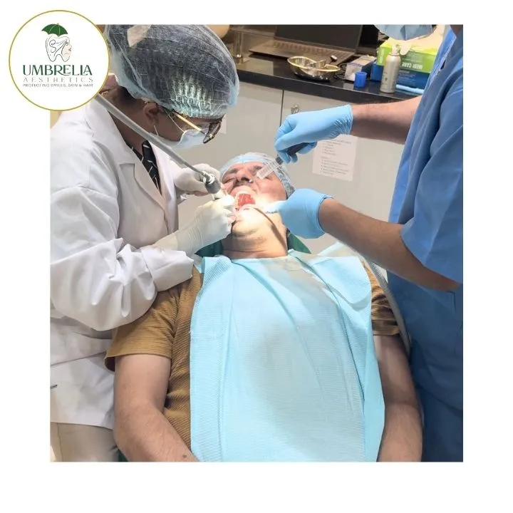 Patient undergoing Root Canal Treatment Mysore at Umbrella Aesthetics dental clinic